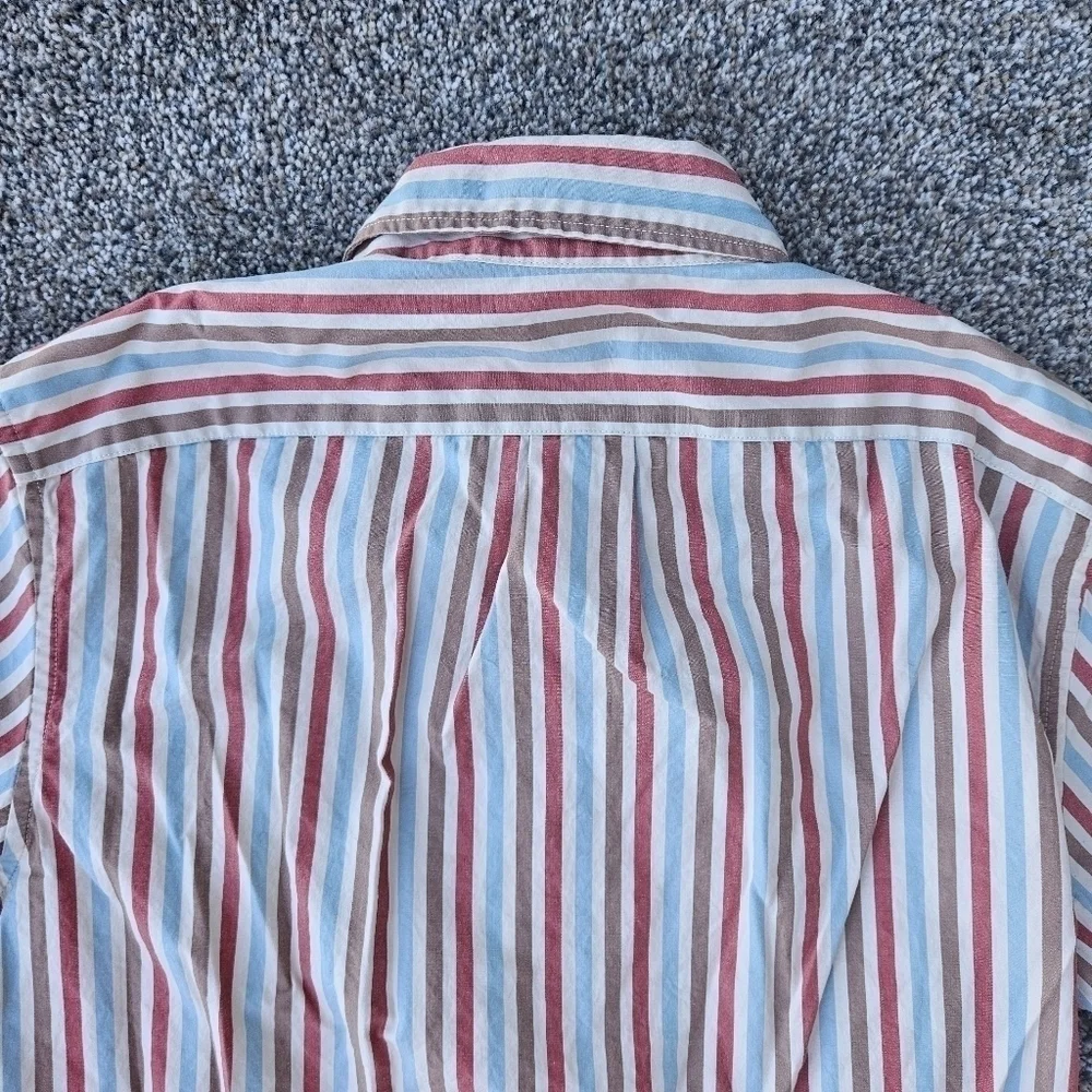 J.Crew Untucked Slim Organic Cotton Stretch Secret Wash Poplin Striped Shirt S